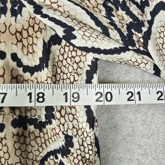 CAbi Womens Sz M Serpentine Snake Print Pullover Blouse Ruffle Collar Wide Cuffs - Picture 10 of 11